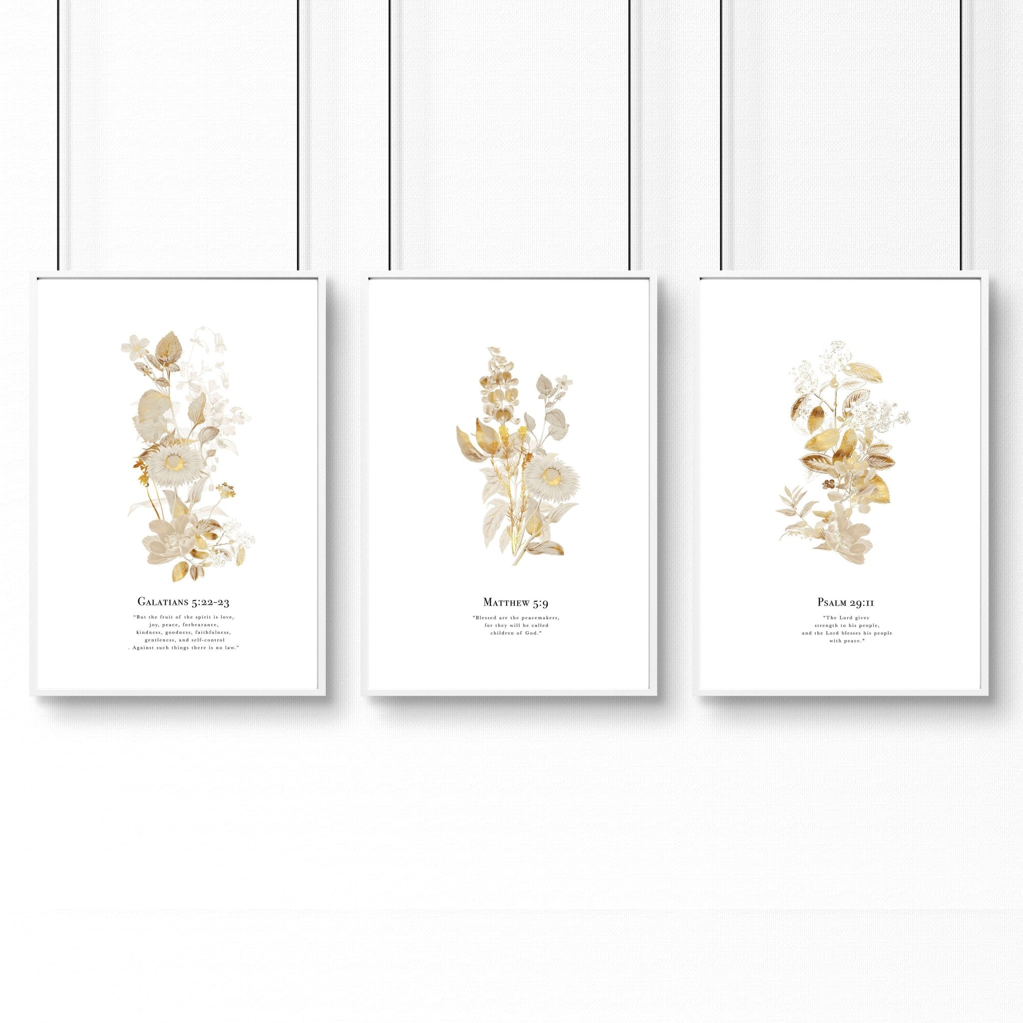 Bible quote wall art | set of 3 Christian wall art prints