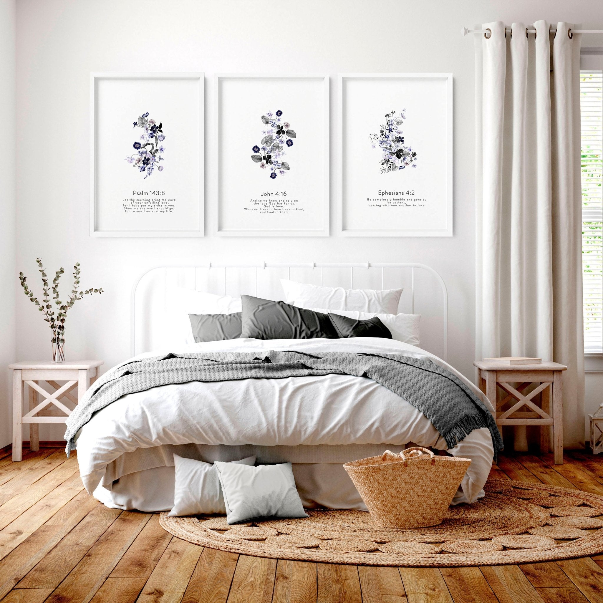 Christian wall art in uk for bedroom | set of 3 wall art prints