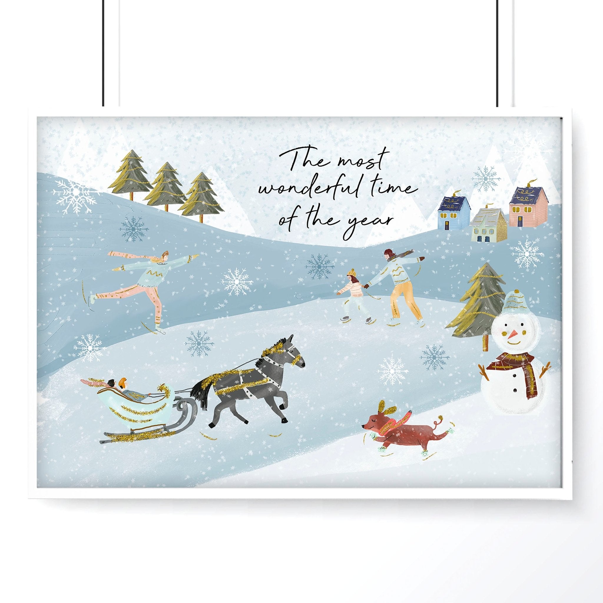 Scandi Christmas decor wall art print