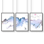 Pictures for a home office | set of 3 Coastal wall art prints