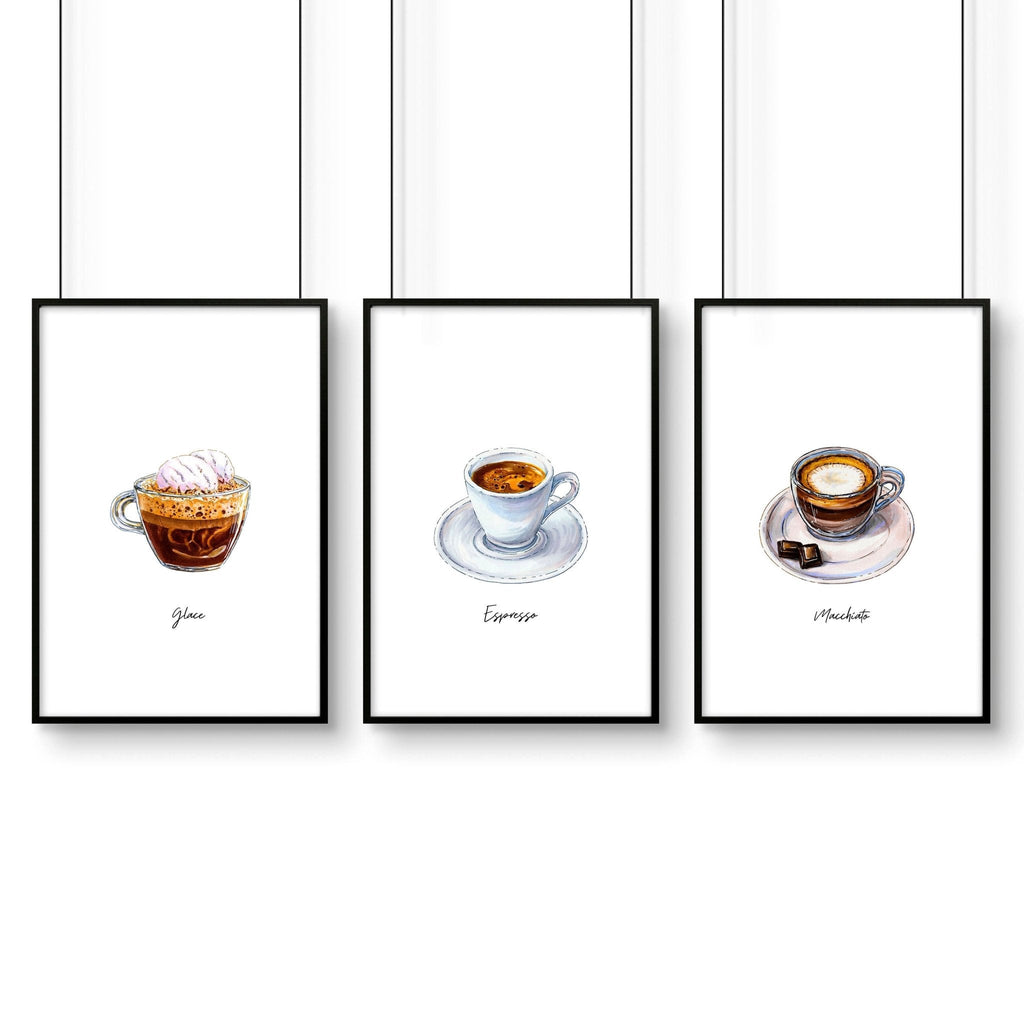 Coffee art prints | set of 3 wall art