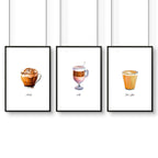 Coffee prints | set of 3 wall art prints