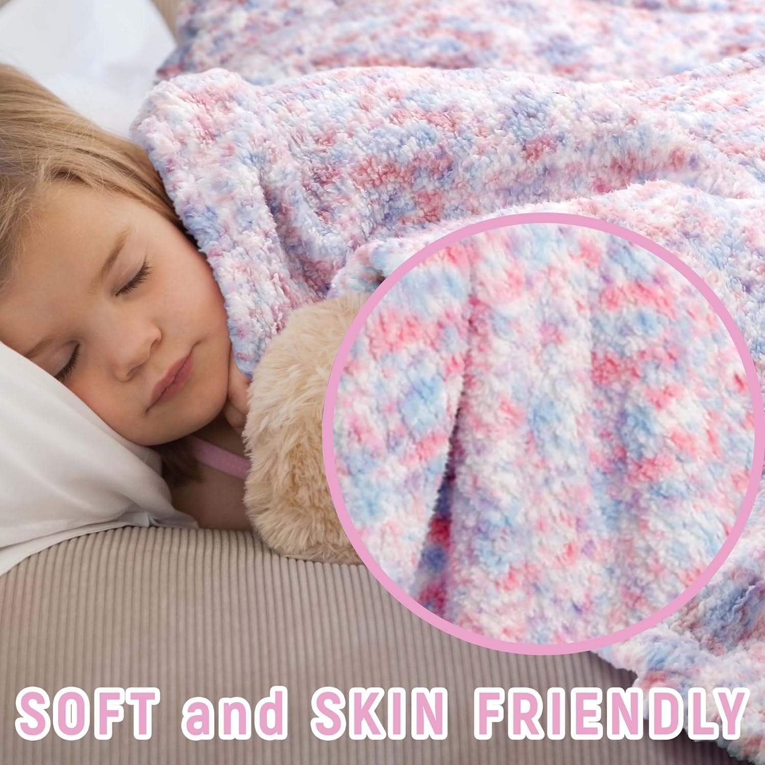 OLIVIA ROCCO Rainbow Teddy Fleece Throw For Kids 130 X 180 Cm Large Soft Blanket For Beds Sofas And Kids Rooms Decor Cozy Warmth For Cuddles - Nest UK