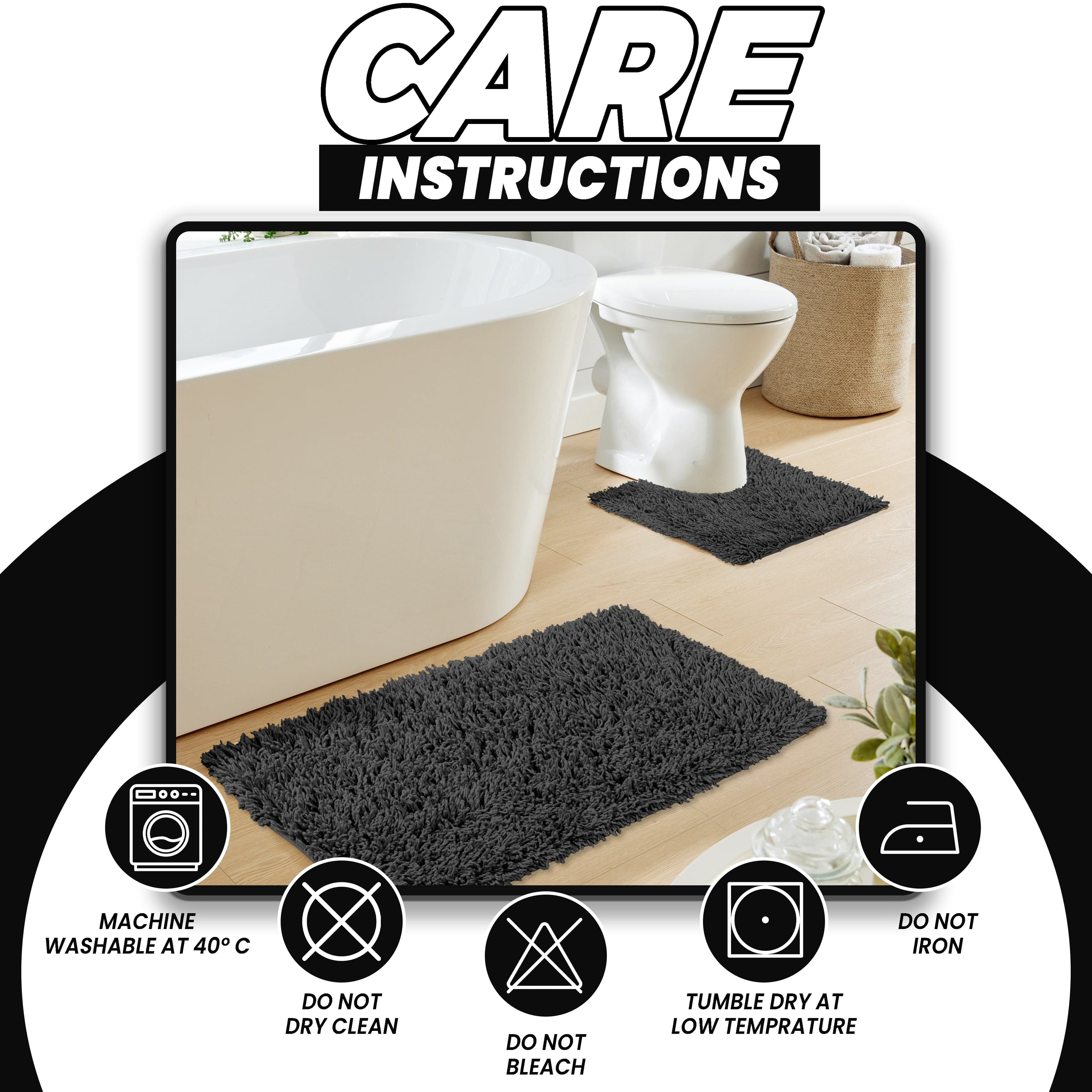 OLIVIA ROCCO Como 2 Piece Black Bath Mat And Pedestal Set Non Slip 100 Percent Cotton Super Absorbent Premium For Everyday Use