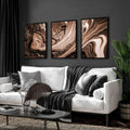 Copper Wall art | set of 3 framed wall art prints