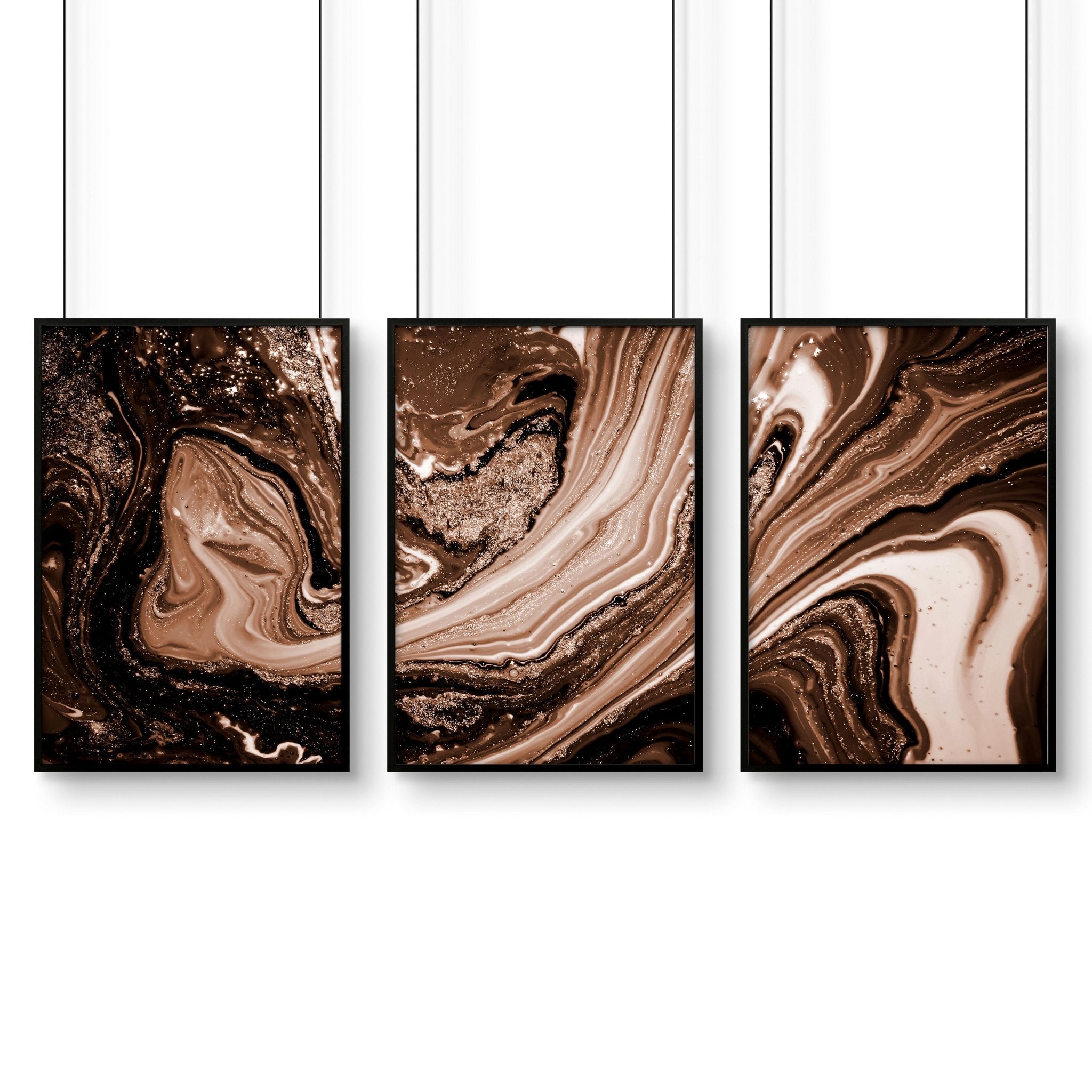 Copper Wall art | set of 3 framed wall art prints
