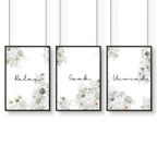 Country decor for Bathroom Set of 3 wall art
