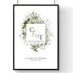 Personalised valentines gift wall art print