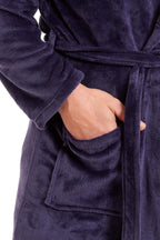 OLIVIA ROCCO Hooded Plush Flannel Bathrobe for Men Ultra-Absorbing Soft Fleece Dressing