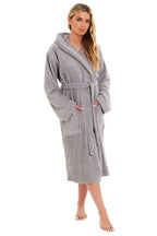 OLIVIA ROCCO Womens Bamboo Cotton Hooded Towelling Robe Ultra Absorbent Spa Loungewear