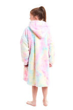 OLIVIA ROCCO Kids Oversized Hooded Fleece Blanket With Sherpa Fur Elastic Cuffs Easy-Care Sofa and Bedroom Throw