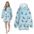 OLIVIA ROCCO Giant Oversized Panda Hooded Blanket Plush Fleece With Reversible Sherpa