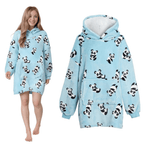 OLIVIA ROCCO Giant Oversized Panda Hooded Blanket Plush Fleece With Reversible Sherpa