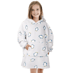 OLIVIA ROCCO Kids Oversized Hooded Penguin Blanket Hoodie Ultra Soft Sherpa Flannel