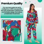 OLIVIA ROCCO Leopard Print Button Up Pyjama Set in Soft Breathable Viscose Sleepwear
