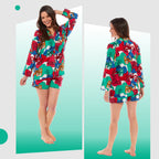OLIVIA ROCCO Women's Jaguar Jungle Leopard Button-Up Short Pyjama Set Soft Breathable