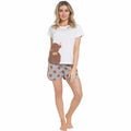 OLIVIA ROCCO Women's Highland Cow Pyjama Set T Shirt And Shorts PJs Soft Cotton Easy-Care Super Soft Sleep Set