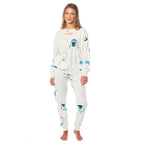 OLIVIA ROCCO Womens Soft Fleece Pyjama Set With Long Sleeve Penguins And Polar Bears
