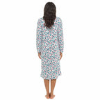 OLIVIA ROCCO Womens Fleece Nightdress Long Sleeve Floral Print Sleepwear Cosy Winter