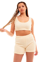 OLIVIA ROCCO Womens Teddy Fleece Tank Top And Shorts Loungewear Set For All Year Comfort