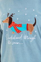 OLIVIA ROCCO Women's Dachshund Polar Fleece Pyjama Set Cosy Winter Sleepwear Cosy Easy-Care Nightwear Set