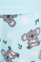 OLIVIA ROCCO Women's Koala Bear Cotton Pyjama Set 100% Cotton Elasticated Waistband