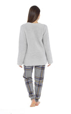 OLIVIA ROCCO Women's Teddy Fleece Pyjama Set Penguin Design Soft Cosy Nightwear Super Soft Cosy Home Loungewear