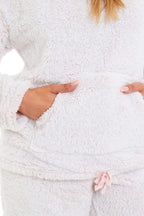 OLIVIA ROCCO Womens Pink Plush Fleece Hooded Pyjama Set Sizes 8 22 Ladies Loungewear