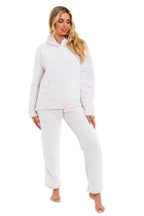 OLIVIA ROCCO Womens Pink Plush Fleece Hooded Pyjama Set Sizes 8 22 Ladies Loungewear