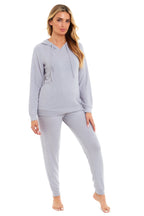 OLIVIA ROCCO Women's Super Cosy Hooded Pyjama Set Soft Brushed Viscose Loungewear