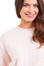 OLIVIA ROCCO Women's Teddy Fleece Pyjama Set Super Soft Stretchable Loungewear Crew Neck