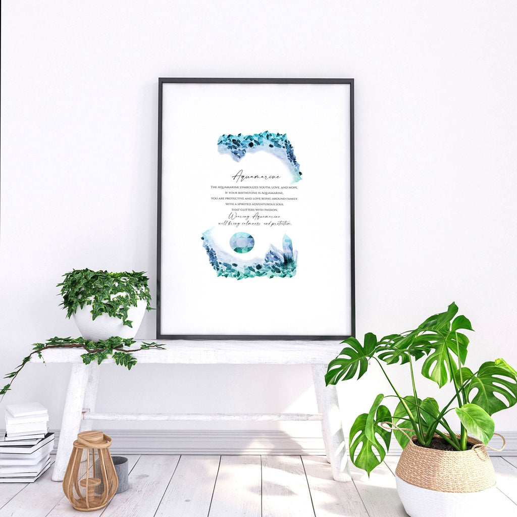 Aquamarine Birthstone December | wall art print