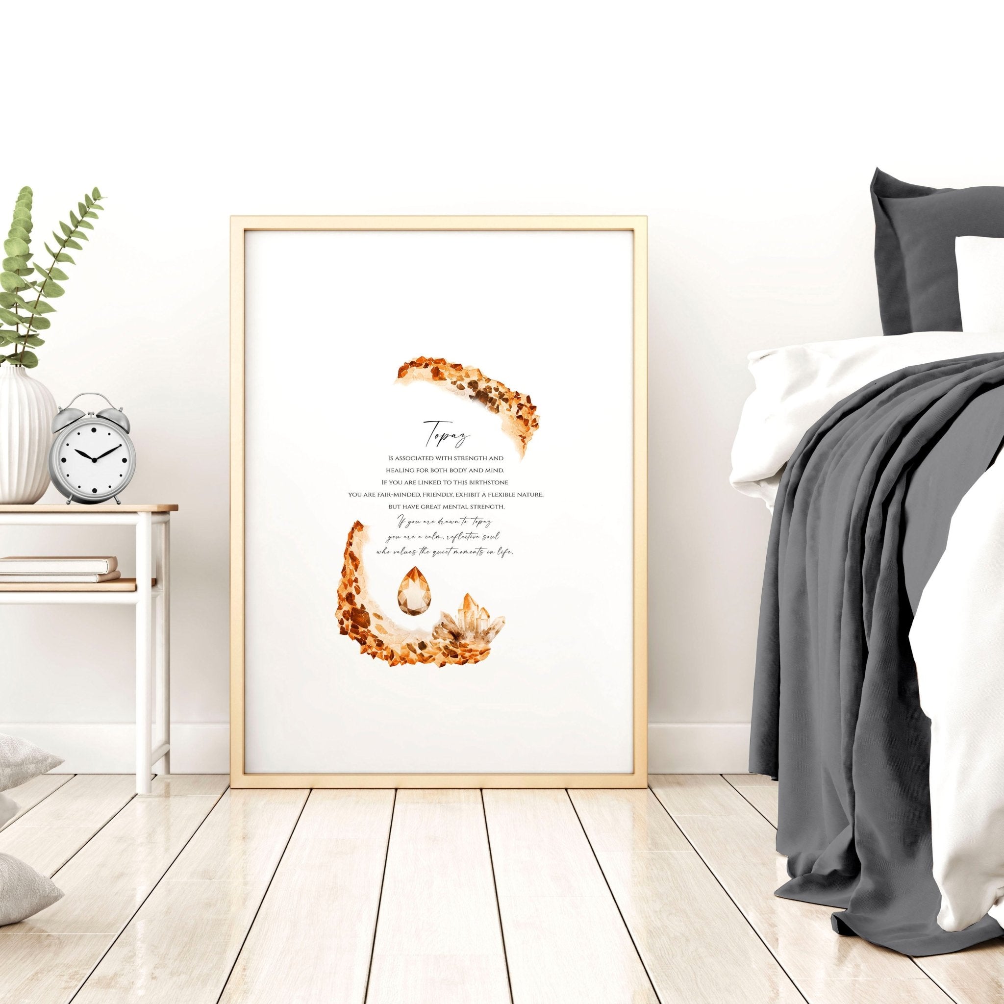 Topaz Birthstone framed wall art print