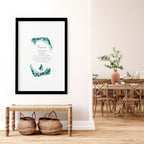 Birthstone Turquoise framed wall art print