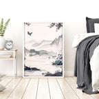 Decorating Bedroom Walls | Set of 3 Chinoiserie Wall art Prints