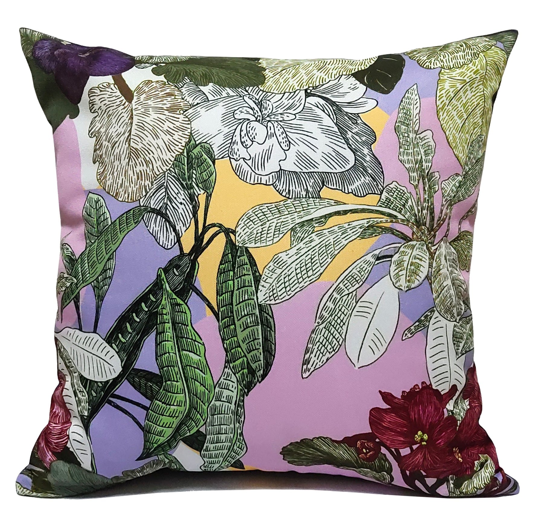 OLIVIA ROCCO Cushion Covers Dhalia Lilac Waterproof 43x43cm Reversible Breathable Indoor Outdoor Ideal For Patio, Garden, Sofa, And Chair - Nest UK
