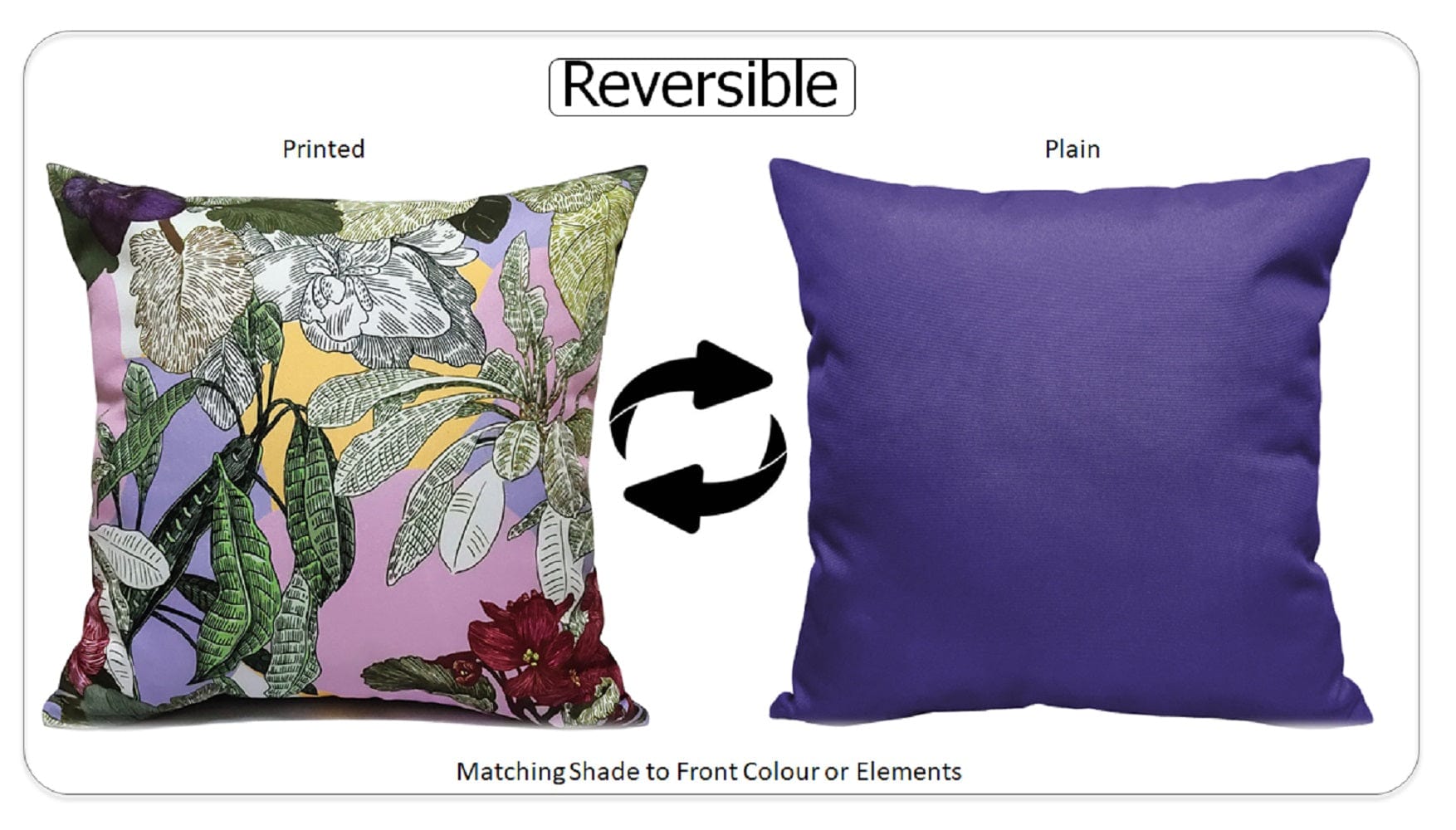 OLIVIA ROCCO Cushion Covers Dhalia Lilac Waterproof 43x43cm Reversible Breathable Indoor Outdoor Ideal For Patio, Garden, Sofa, And Chair - Nest UK