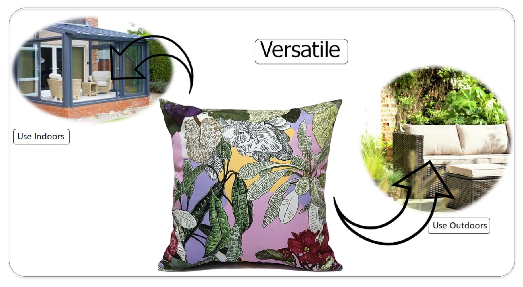 OLIVIA ROCCO Cushion Covers Dhalia Lilac Waterproof 43x43cm Reversible Breathable Indoor Outdoor Ideal For Patio, Garden, Sofa, And Chair - Nest UK