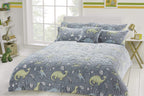 OLIVIA ROCCO Dinosaur Glow In The Dark Teddy Fleece Duvet Set With Bed Throw And Cushion For Kids Single And Double Sizes - Nest UK