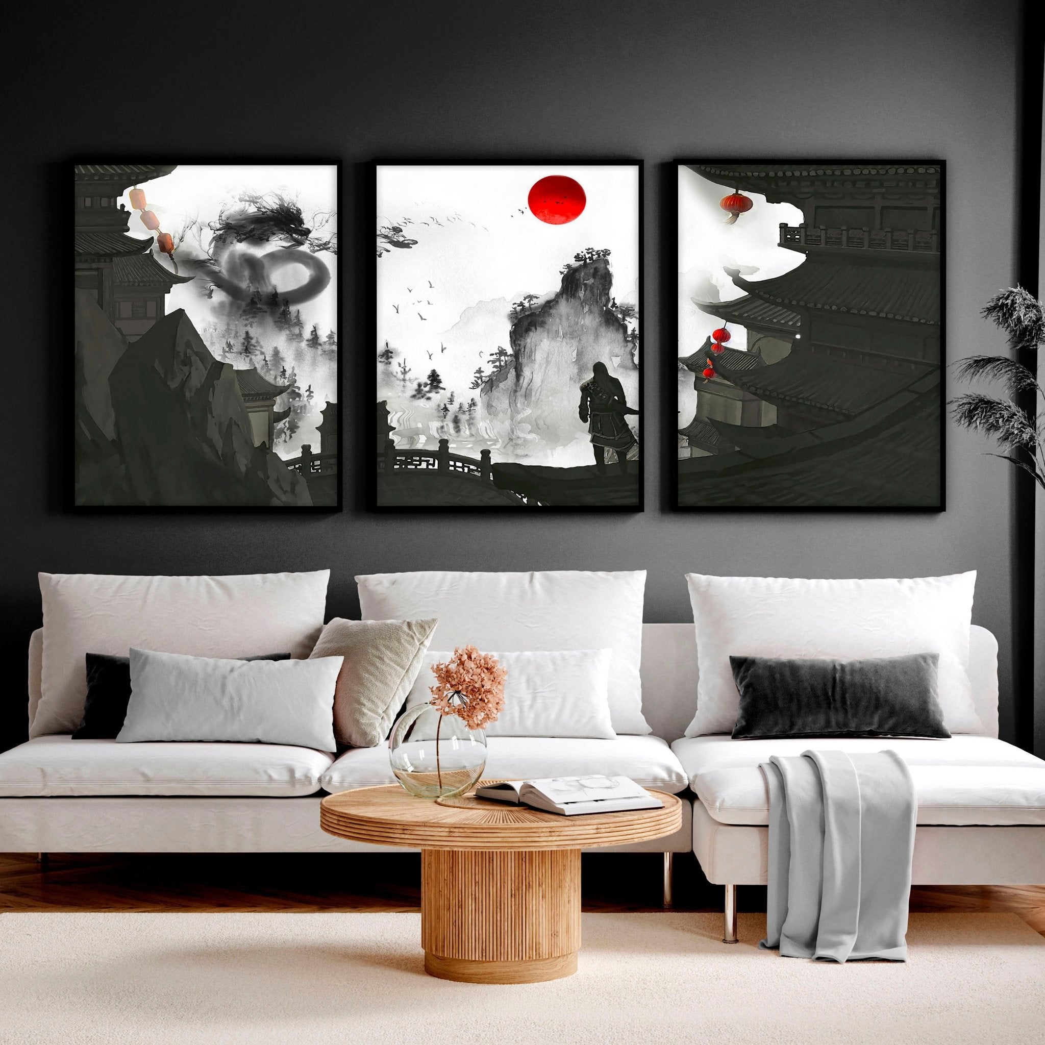 Wall art dragon | set of 3 wall art prints