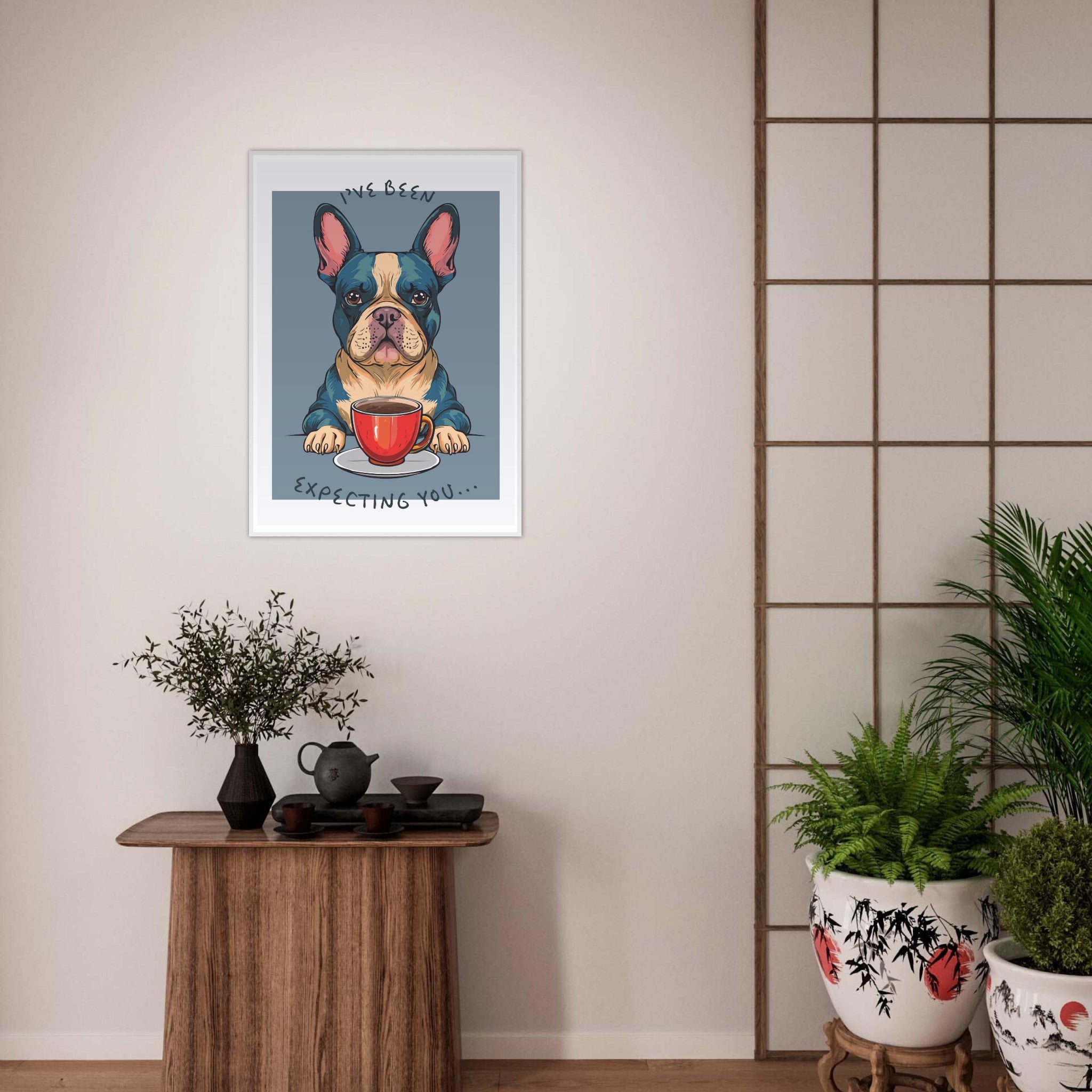 'I've Been Expecting You' (Dog) - Premium Matte Paper Wooden Framed Poster