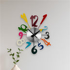 Multi Colour Funky Numbers Wall Clock | Franci