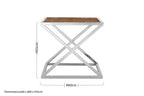 Natural Square Side Table with Cross Frame | Hudson