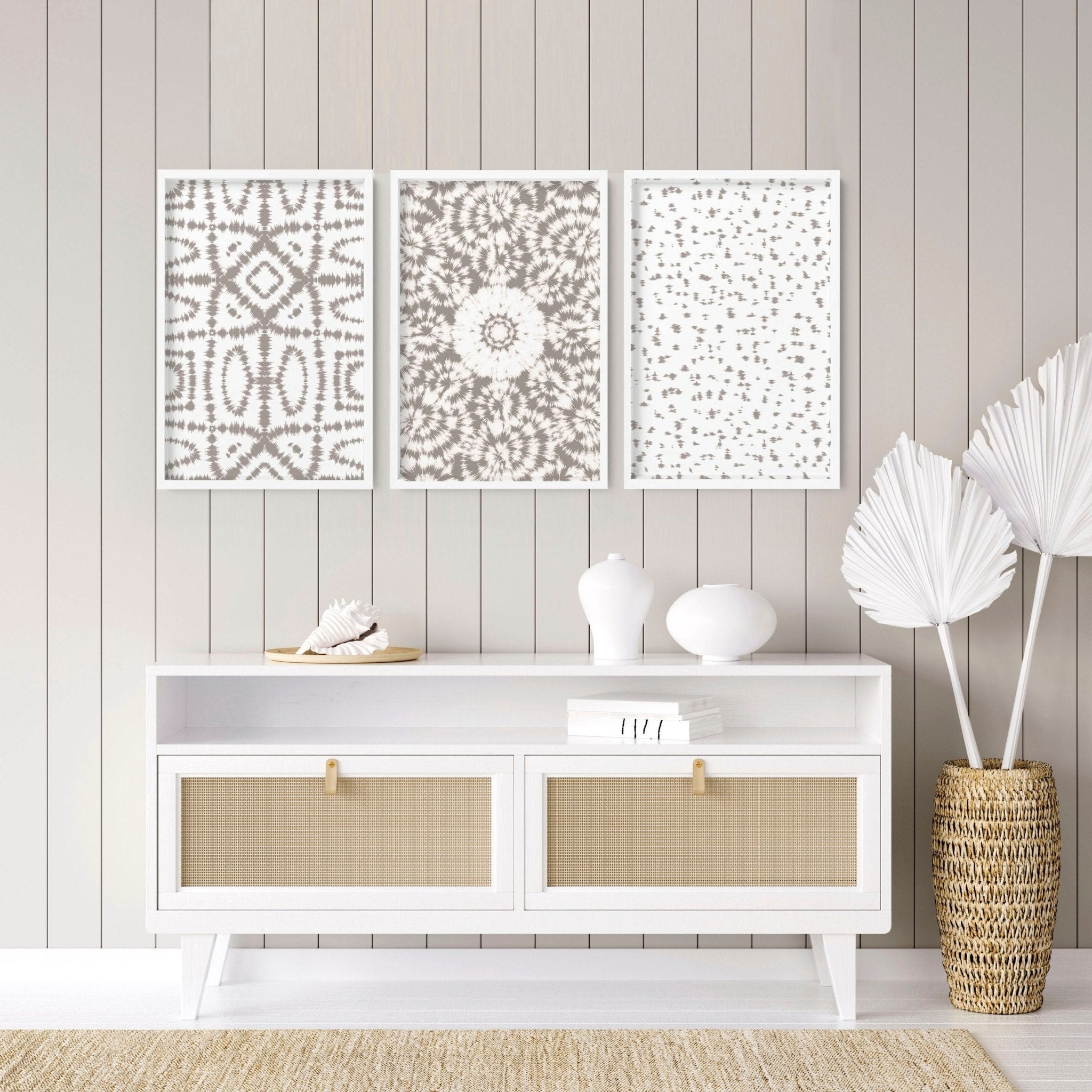 Shibori tie dye Set of 3 framed wall art prints