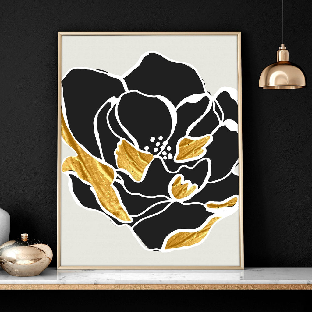 Artwork for living room | set of 3 wall art with gold
