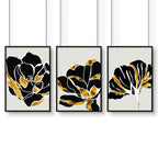 Artwork for living room | set of 3 wall art with gold