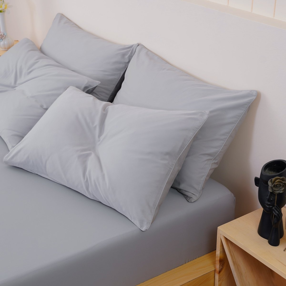 Ella Cotton - Dove Grey Pillowcases Pair