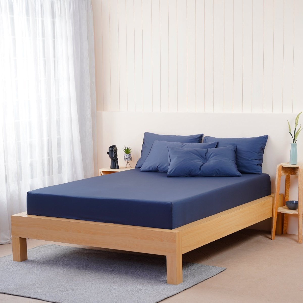 Ella Cotton - Midnight Blue Fitted Sheet