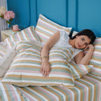 Ella Cotton Serene Striped Full Bedding Set