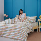 Ella Cotton Serene Striped Full Bedding Set
